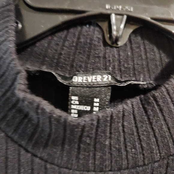 Forever 21 Black Ribbed Mock Neck Racerback Midi - Picture 3 of 7